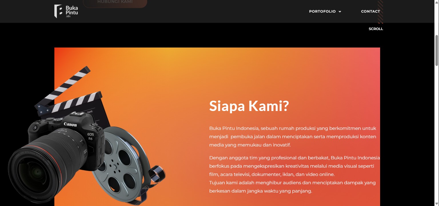Tampilan website Buka Pintu Indonesia