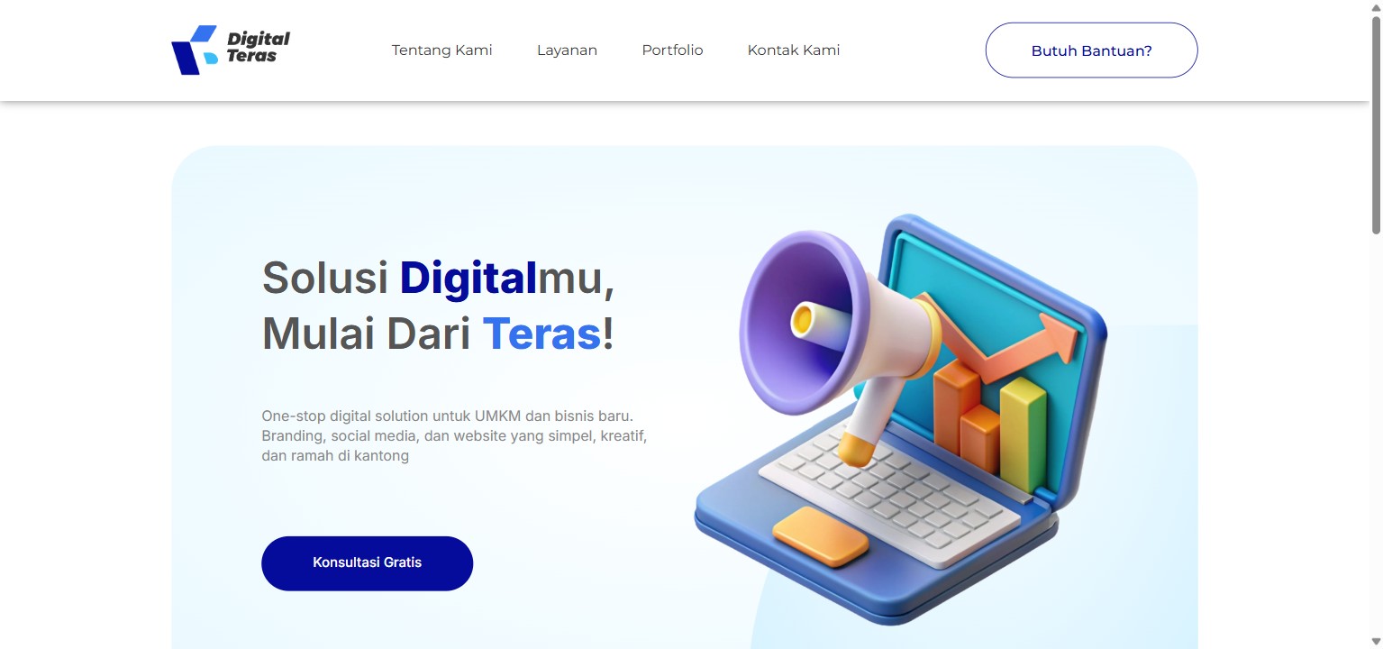 Tampilan website Digital Teras