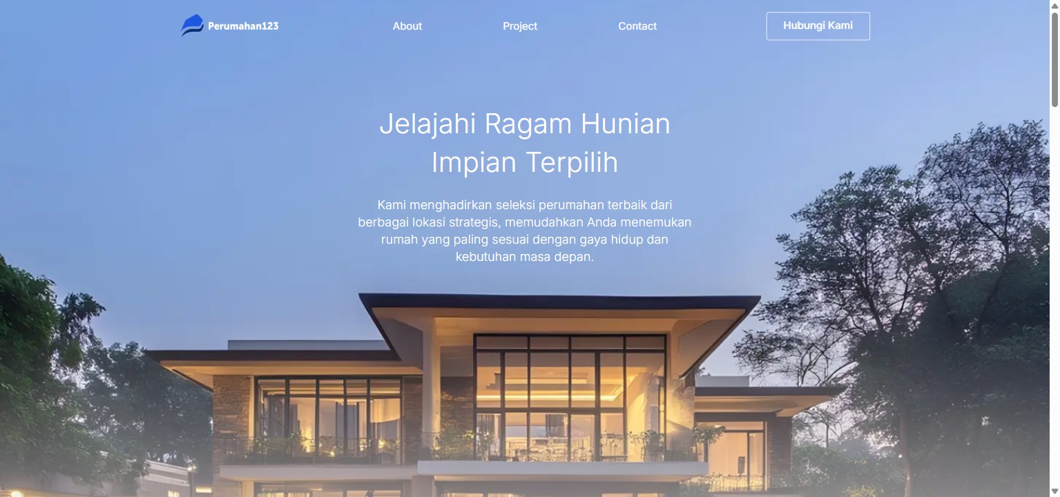 Tampilan website Perumahan123